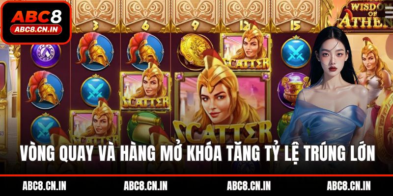 Vòng quay miễn phí và hàng mở khóa tăng tỷ lệ trúng lớn